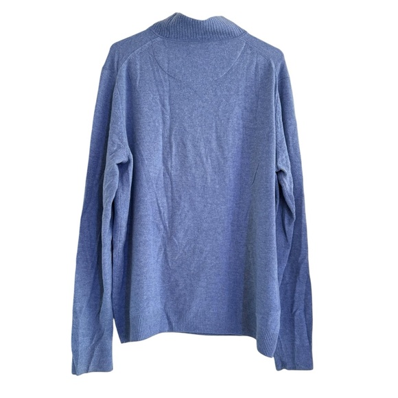 Nordstrom Mens Cashmere Blue Long Sleeve Turtleneck 1/4 Zip Sweater Size L - Picture 2 of 10